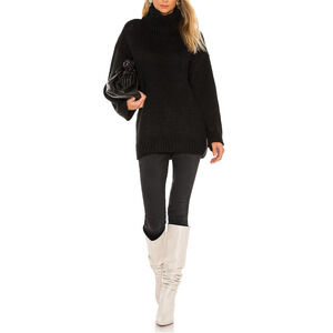 Lovers + Friends Black Chunky Turtleneck Sweater